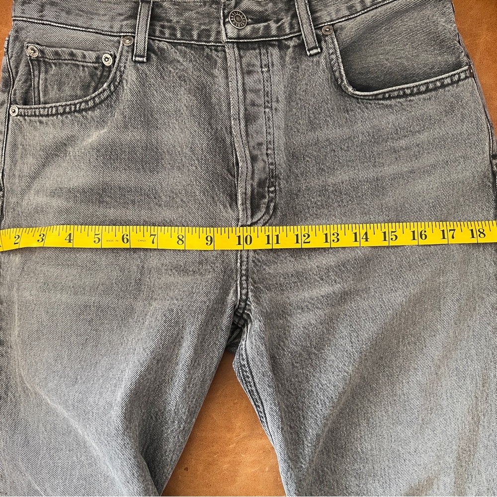 Agolde "Ripley" Cropped Charcoal Wide Leg Jeans - Sz 27 x 26" Inseam - Picture 7 of 13